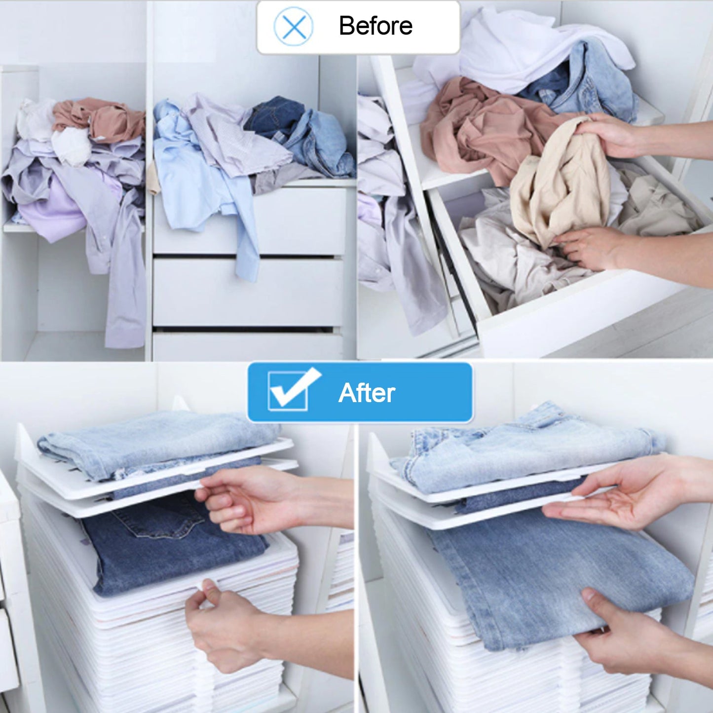 Wukusy cloth organiser for home decor, used to neatly assemble clothes and fabrics in households and ironing shops.