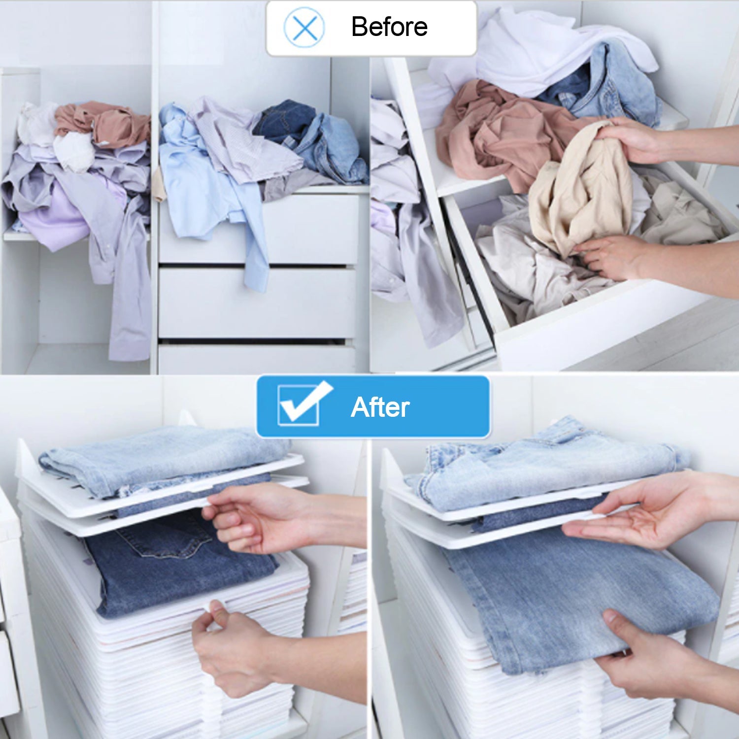 Wukusy cloth organiser for home decor, used to neatly assemble clothes and fabrics in households and ironing shops.