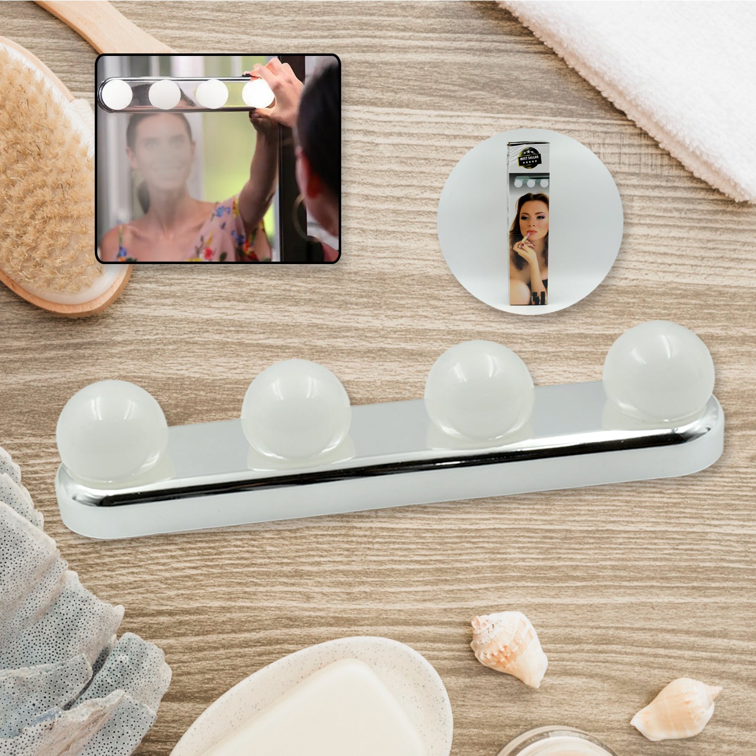 Wukusy Glow Make Up Light portable cosmetic kit with battery-powered mirror and super bright LED lighting for home decor.