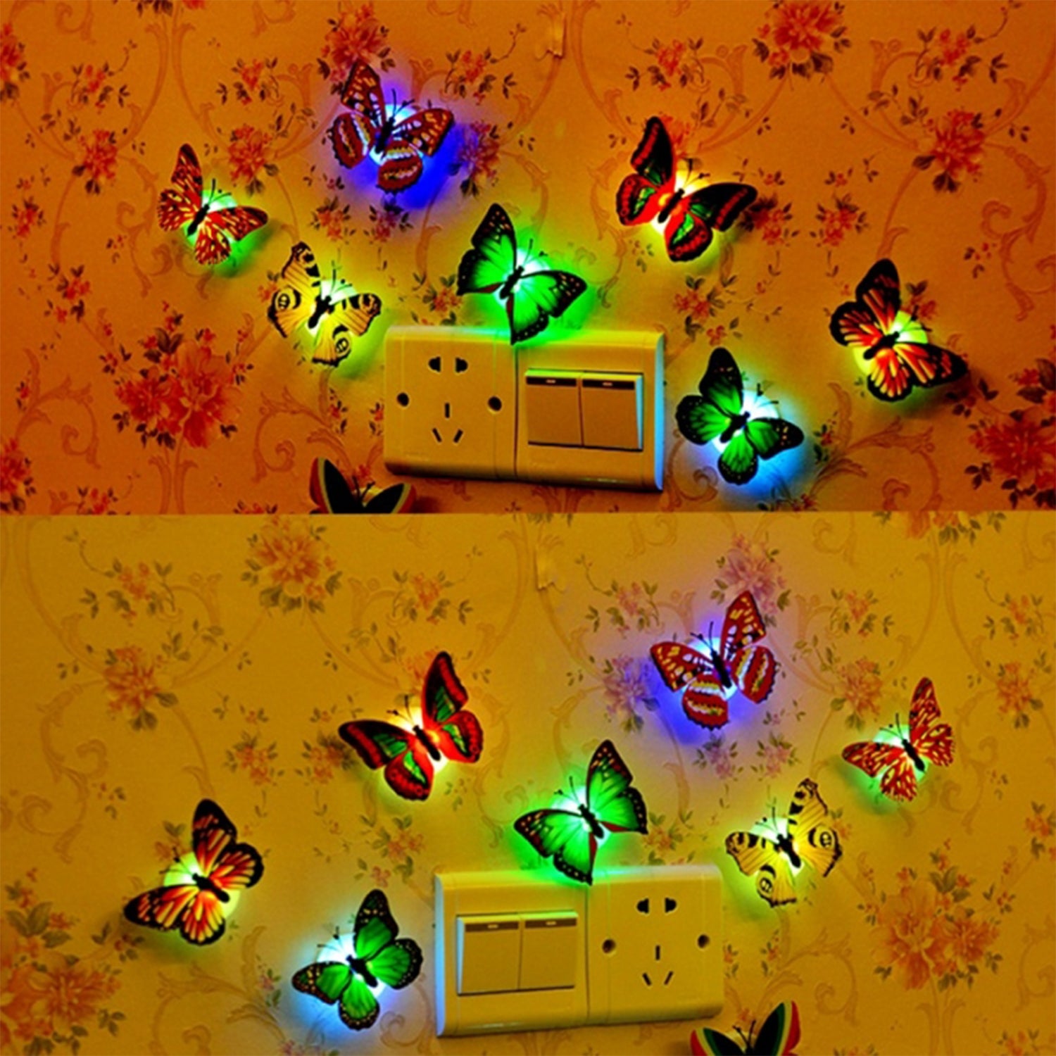 Wukusy Butterfly 3D Night Lamp with illusion design, ideal for drawing room or lobby home decor.
