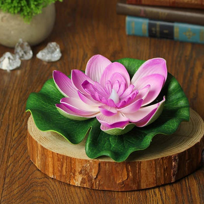 Wukusy water-floating smokeless candles with lotus flower design, sensor LED tealights for outdoor and indoor home decor, pack of 6.