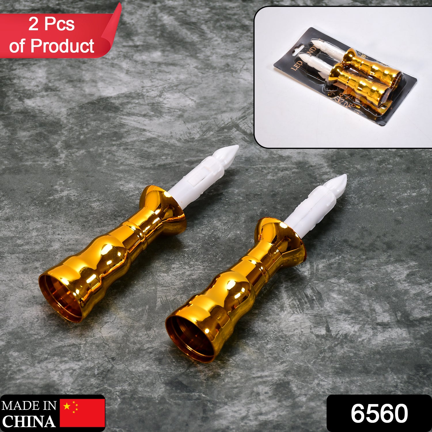 Two flameless LED candles by Wukusy for indoor window decor, ideal for wedding and party decorations.