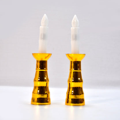 Wukusy 6560 2pcs LED flameless candle lights for indoor window decor, ideal for wedding and party decorations.