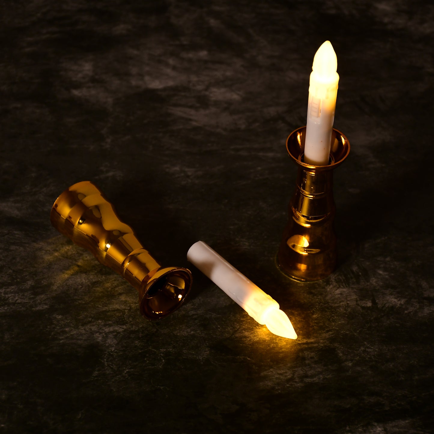 Wukusy 2-pack LED flameless candle lights for home decor, indoor window decoration, ideal for wedding or party ambiance.