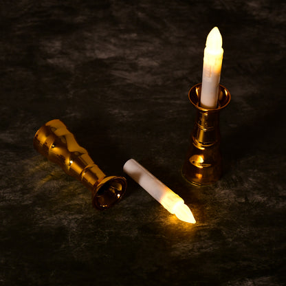 Wukusy 2-pack LED flameless candle lights for home decor, indoor window decoration, ideal for wedding or party ambiance.