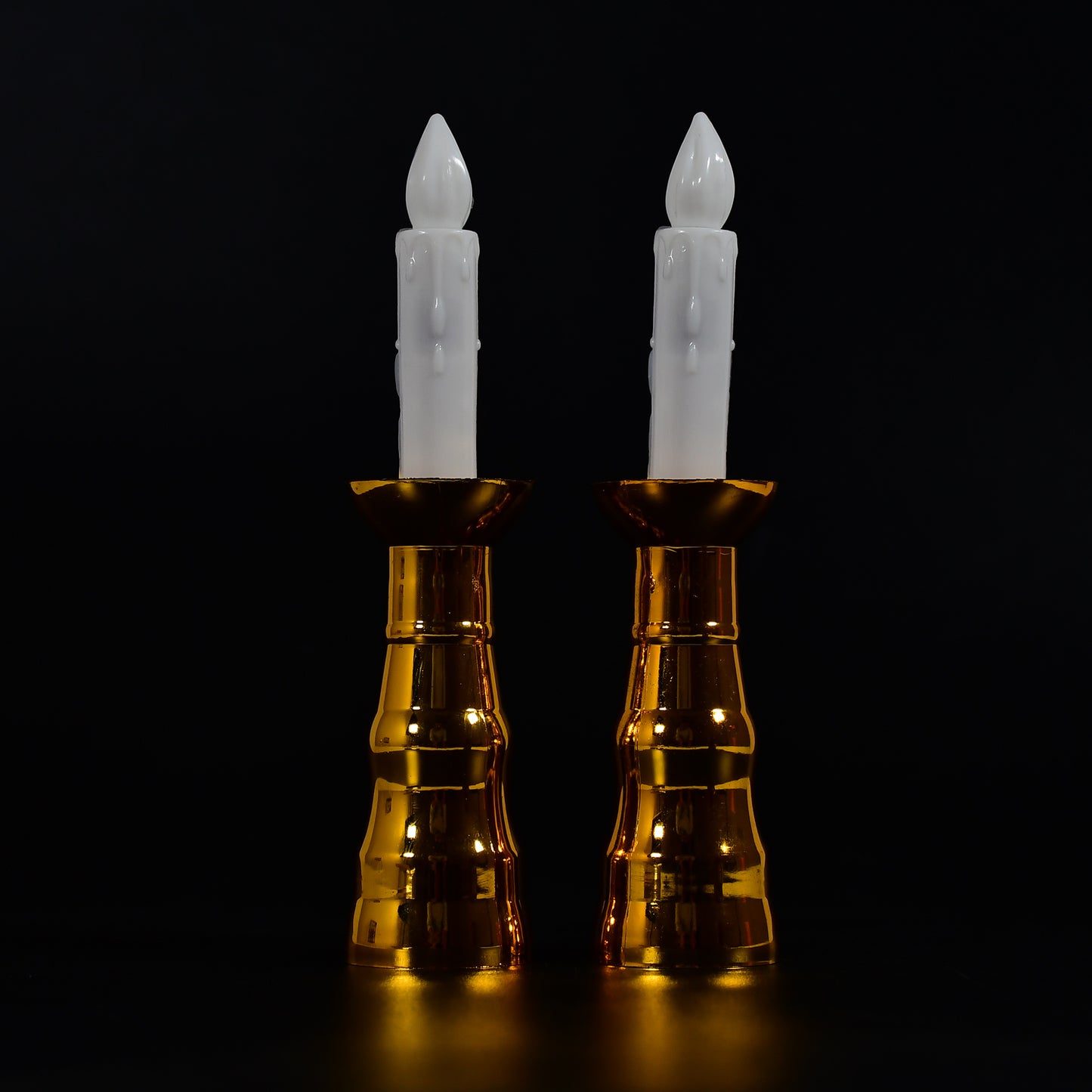 Wukusy 2-piece LED flameless candle lights for indoor window decor, wedding, and party home decoration.