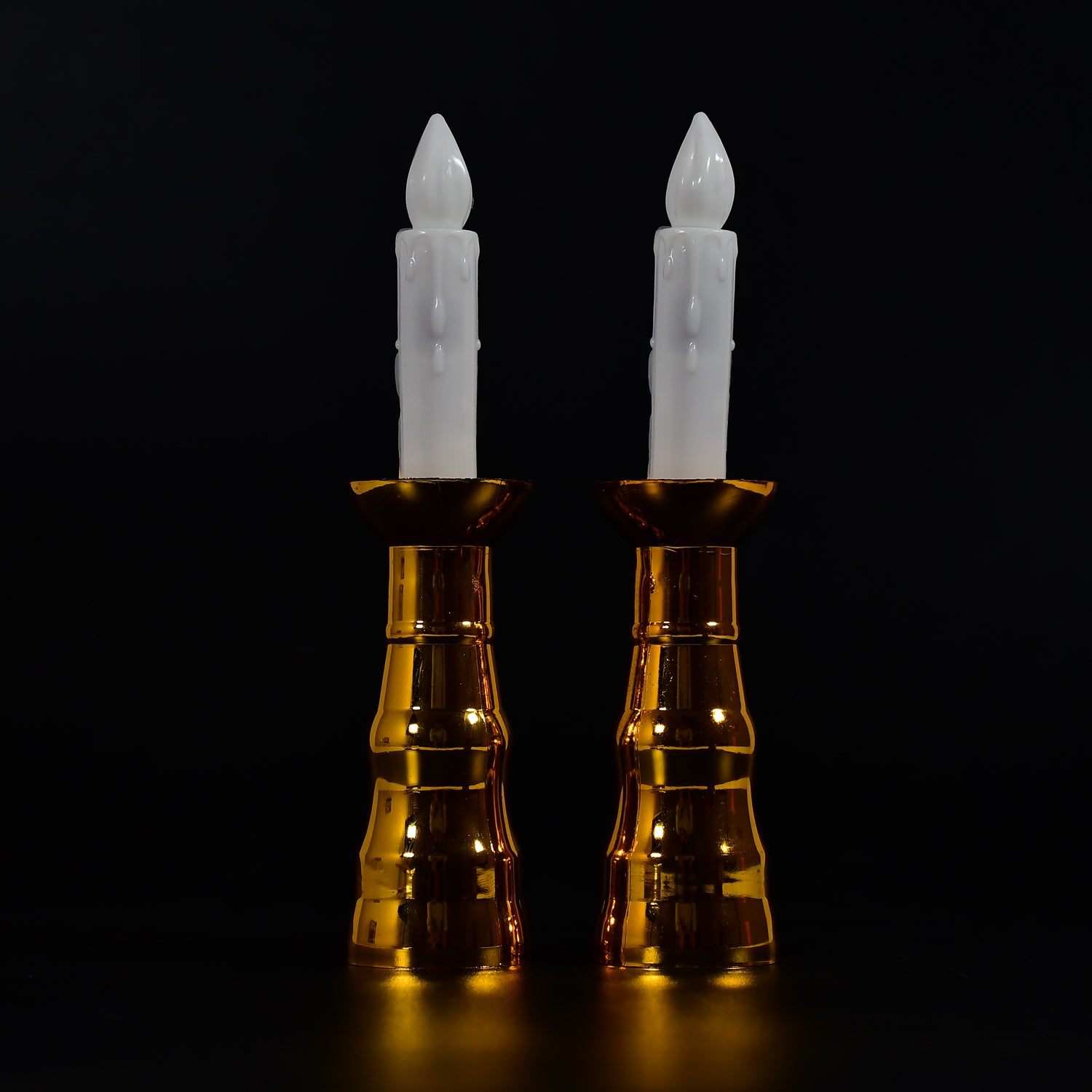 Wukusy 2-piece LED flameless candle lights for indoor window decor, wedding, and party home decoration.