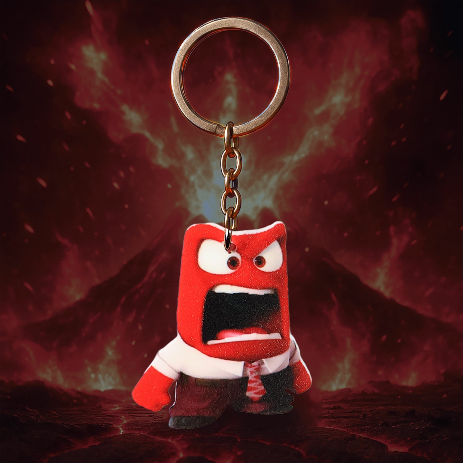Animated character acrylic keychain from Wukusy, featuring a colorful cartoon design, used as fun home decor or accessory.