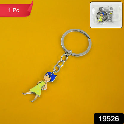 Soft PVC keychain featuring a cartoon haired girl design, ideal as a cute home decor accessory by Wukusy.