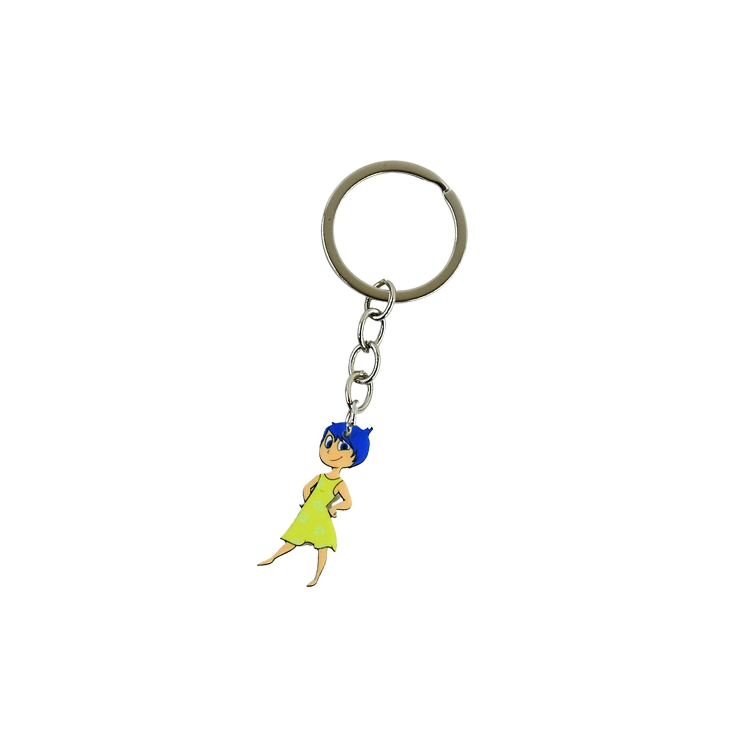 Wukusy cartoon character soft PVC keychain featuring a girl with hair, ideal for home decor or accessories, 1 piece.