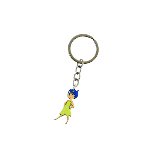 Wukusy cartoon character soft PVC keychain featuring a girl with hair, ideal for home decor or accessories, 1 piece.