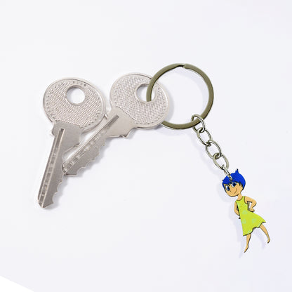 Wukusy cartoon character soft PVC keychain featuring a girl with hair, ideal for home decor or key accessories.