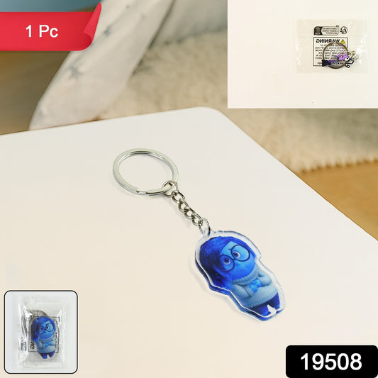 Cartoon character-themed acrylic keychain for home decor, featuring colorful design and Wukusy branding.