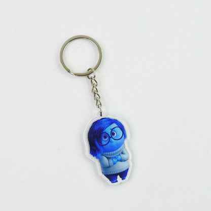 Wukusy cartoon character-themed acrylic keychain, vibrant and detailed, ideal for home decor or accessories.