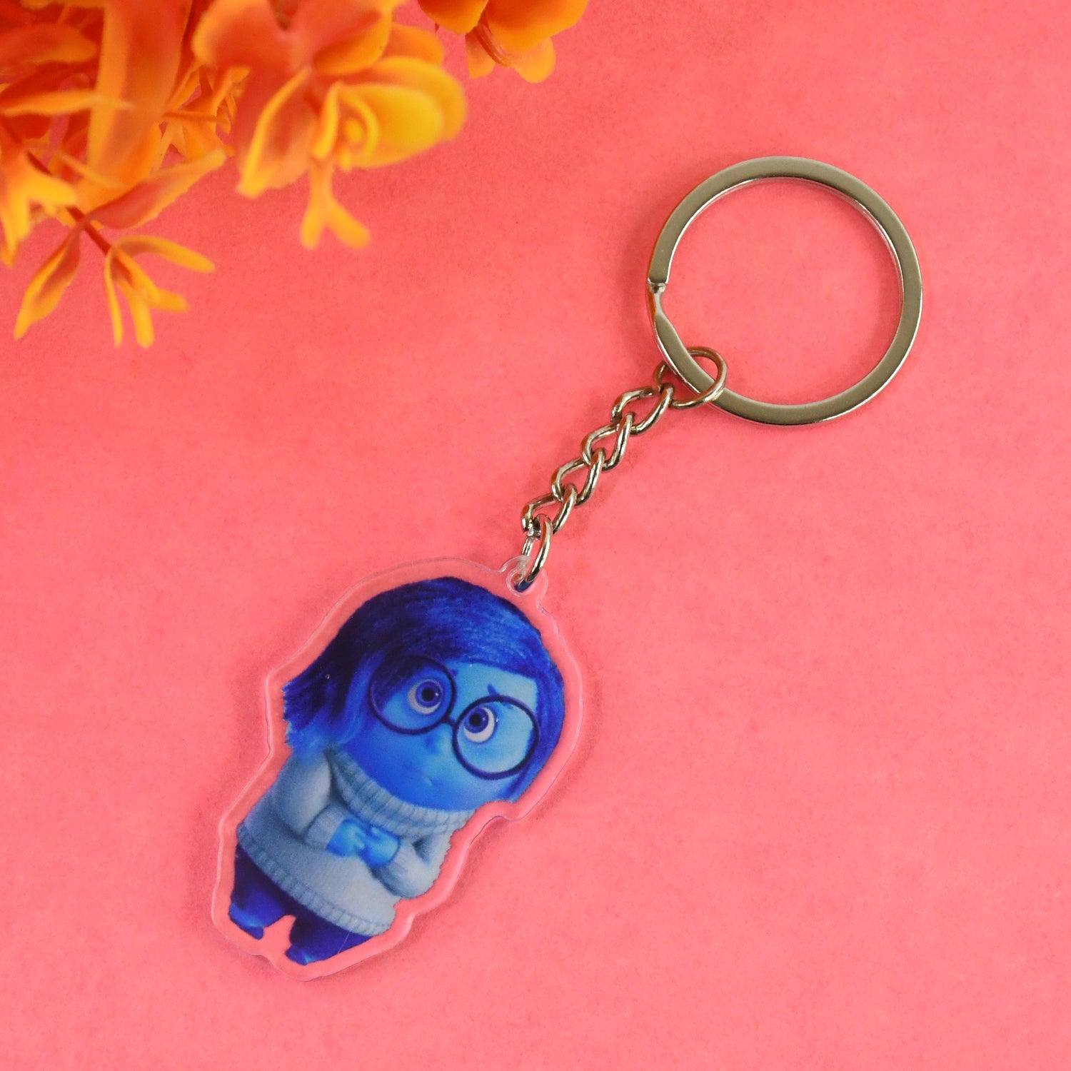 Wukusy cartoon character-themed acrylic keychain for home decor featuring colorful character design on a clear acrylic surface.