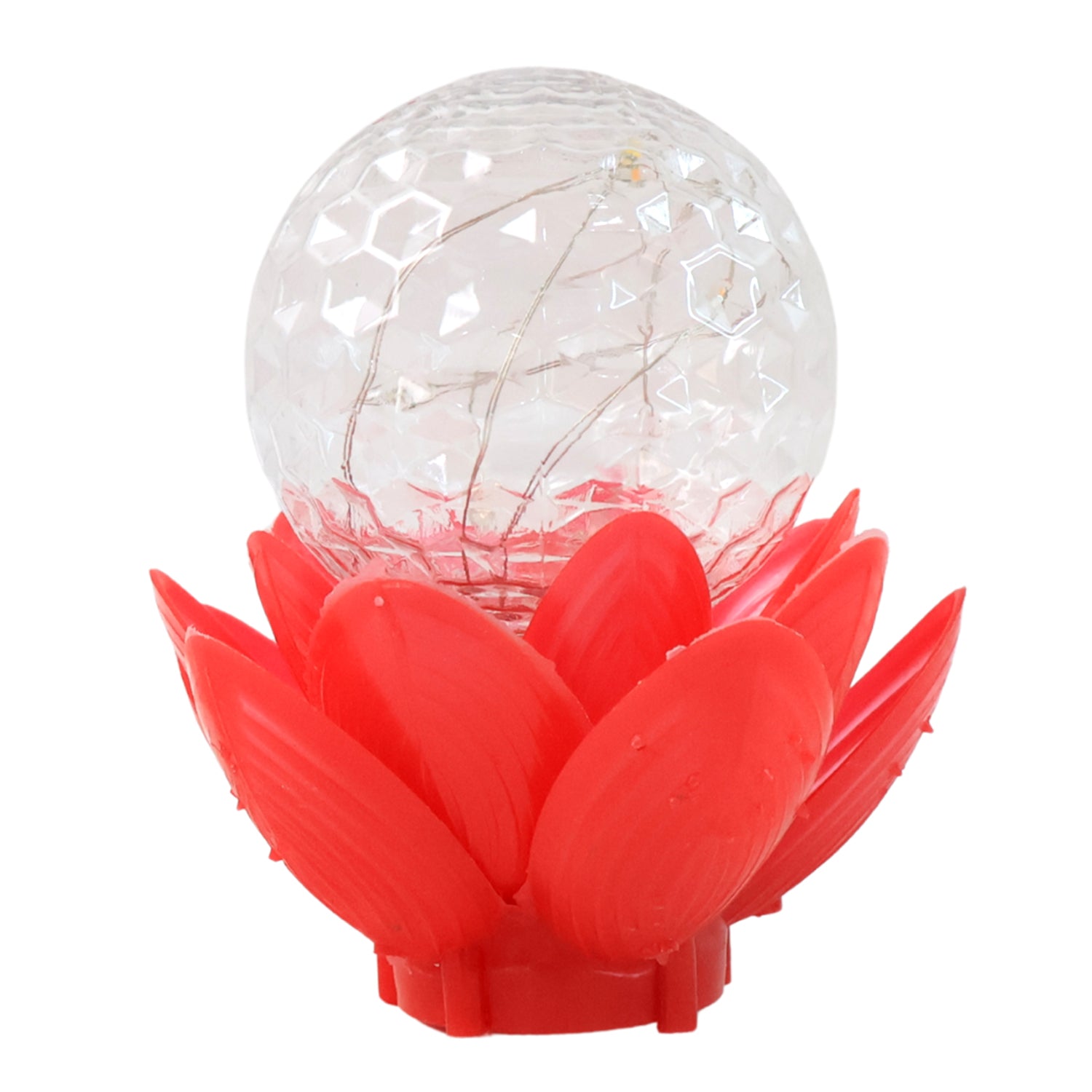 Wukusy Crystal Ball Lotus LED decorative light for home decor, showcasing a glowing crystal ball with lotus design.