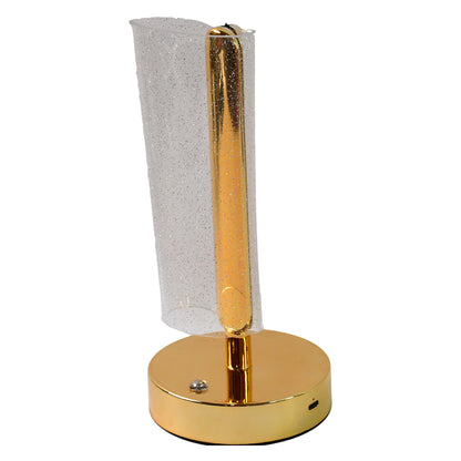 Wukusy crystal table lamp with sparkle design, golden base, LED lighting, ideal as decorative bedside or home decor lamp.