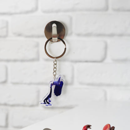 Cute cartoon character acrylic keychain by Wukusy, featuring vibrant colors and playful design, ideal for home decor accessories.