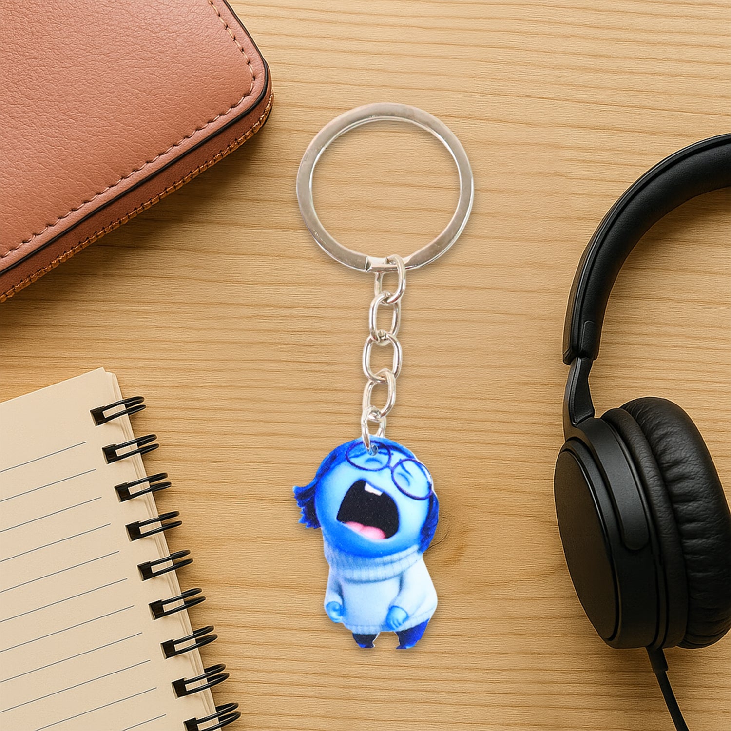 Wukusy cute cartoon girl keychain for kids bags and stationery, featuring colorful character design for home decor and accessories.