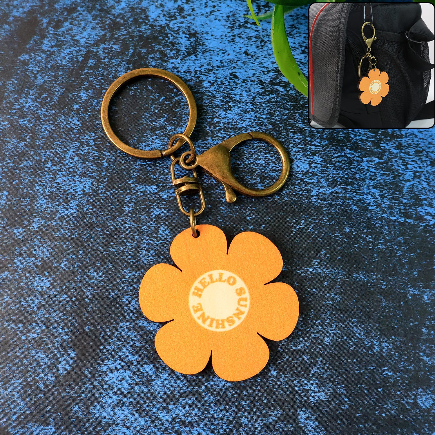 Cute flower-shaped keychain by Wukusy, featuring a mix of floral designs, perfect for home decor or accessories.