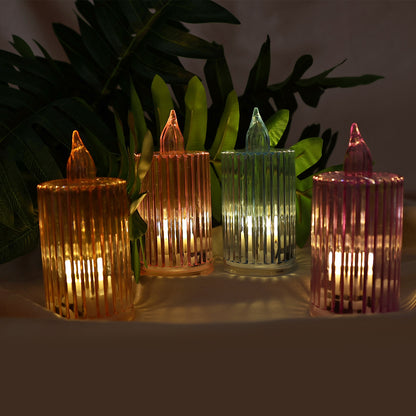 Set of 24 decorative flameless electronic LED candles from Wukusy for home decor, featuring realistic flickering candle flames.