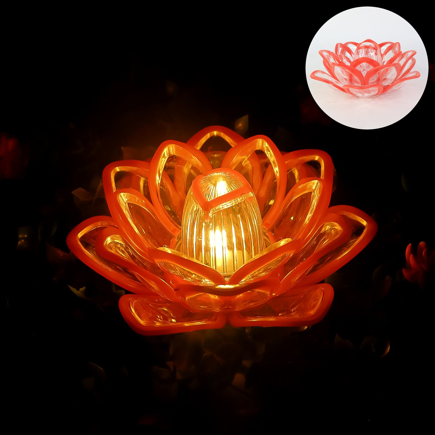 Lotus-shaped LED candle light by Wukusy, decorative home decor with warm glow, perfect for adding ambiance to any space.
