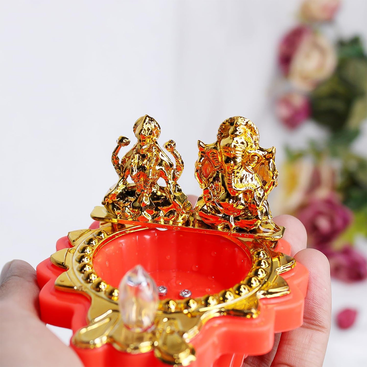 Decorative water sensor LED diya by Wukusy, a home decor piece with glowing LED light and water sensor, perfect for festive ambiance.