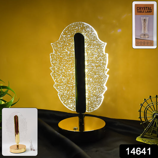 Elegant feather-shaped crystal table lamp by Wukusy, perfect for home decor with a stylish, luminous design.