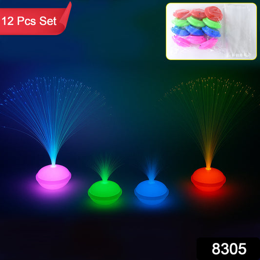 Set of 12 fiber optic LED night lamps by Wukusy, decorative home decor with colorful glowing lights for cozy ambiance.