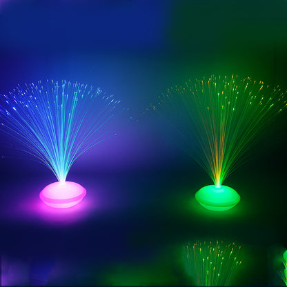 Set of 12 Wukusy fiber optic LED night lamps for home decor, featuring colorful glowing lights and modern design.