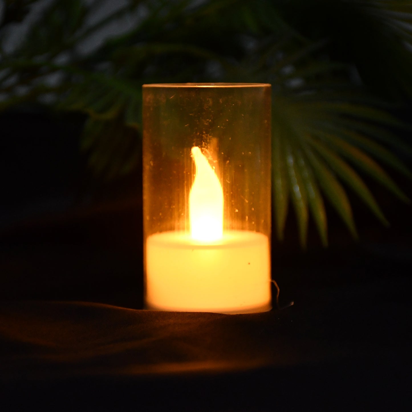Set of 24 Wukusy flameless LED candles with transparent plastic covers, perfect for home decor and safe ambient lighting