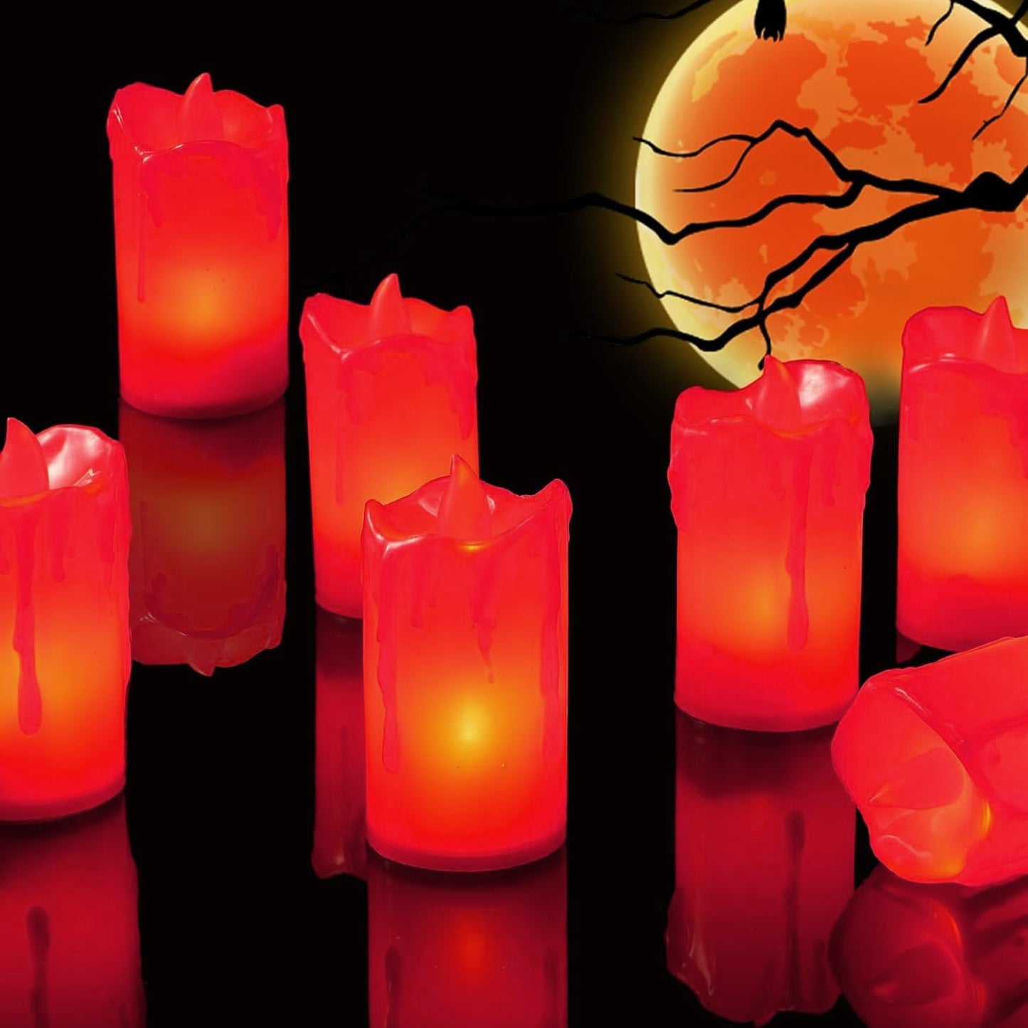 Wukusy flameless melted design candle for home decor, realistic flickering LED candle, warm glow, decorative ambiance, 1 piece
