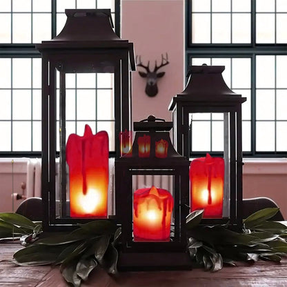 Wukusy flameless melted design candle for home decor, realistic LED candle with melted wax look, 1 piece.