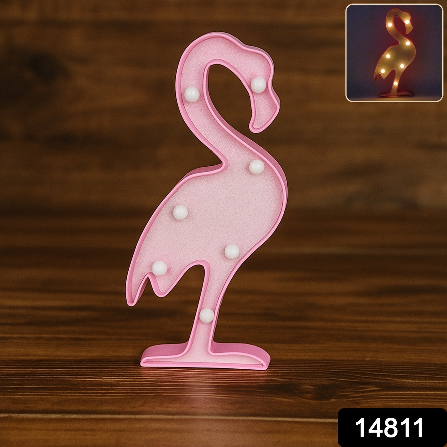 Wukusy flamingo-shaped LED decorative night light for home decor, featuring a colorful, illuminated flamingo design.