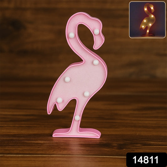 Wukusy flamingo-shaped LED decorative night light for home decor, featuring a colorful, illuminated flamingo design.