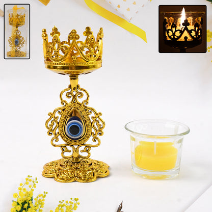 Wukusy Flower Diwali candle holder with plastic stand, decorative home decor piece for festive lighting arrangements.