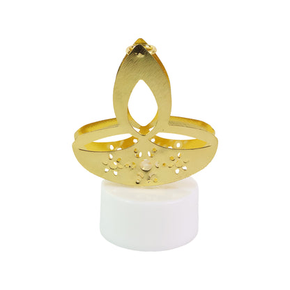 Set of 12 golden diya-shaped LED tealight candles for home decor by Wukusy, decorative and flickering ambient lighting.