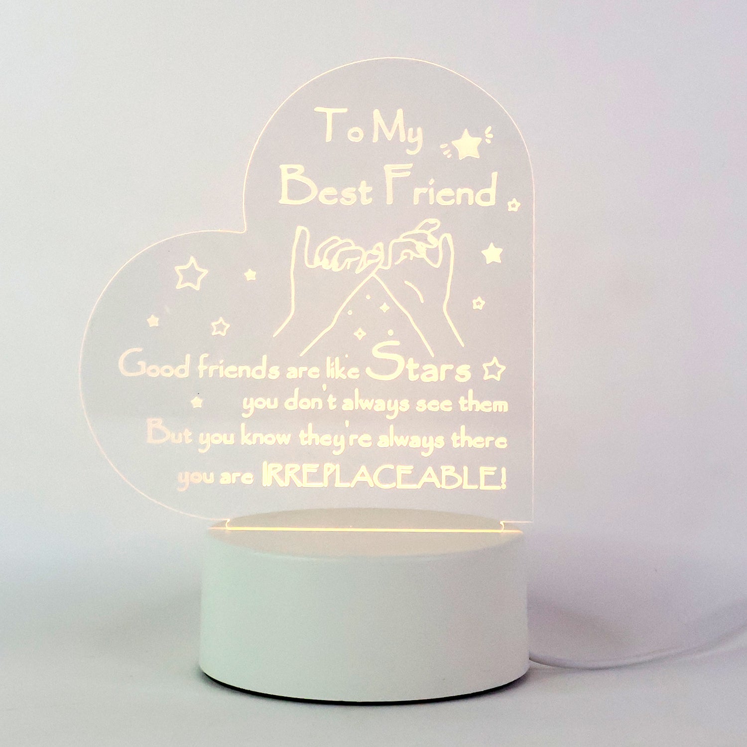 Heart shape 3D LED acrylic night lamp by Wukusy, illuminated home decor piece with a modern heart design.