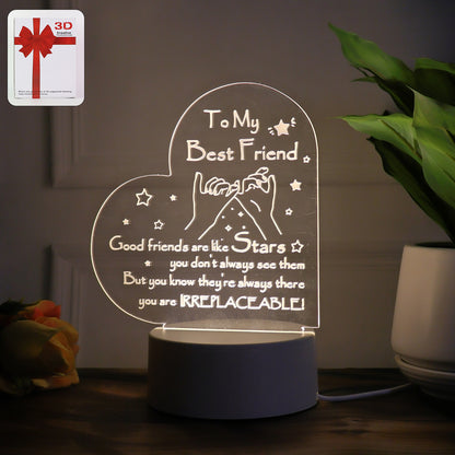 Heart shape 3D LED acrylic night lamp by Wukusy, illuminated home decor piece with a modern heart design.