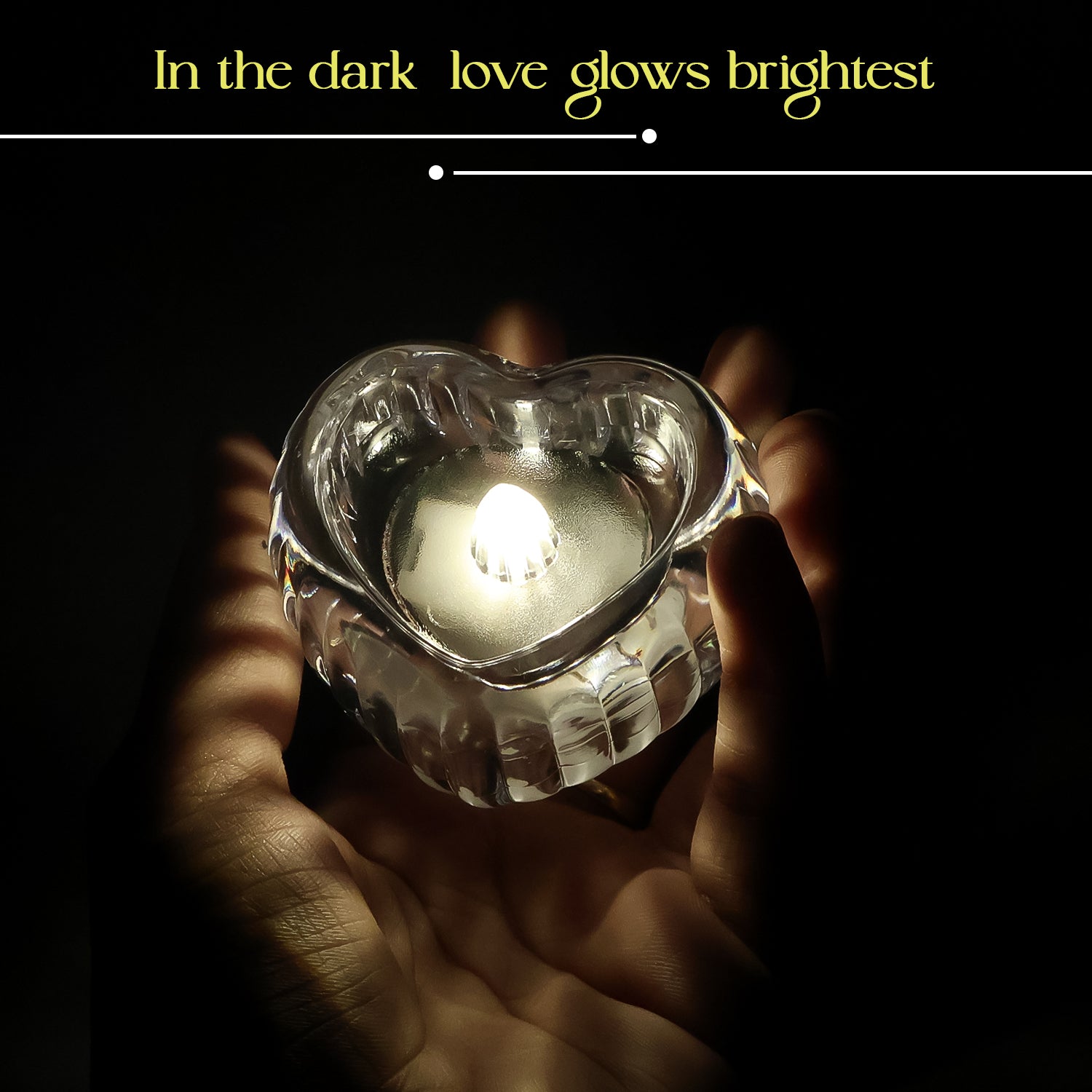 Set of 6 Wukusy LED crystal tealight candles for home decor, flameless and decorative with a glowing crystal design.