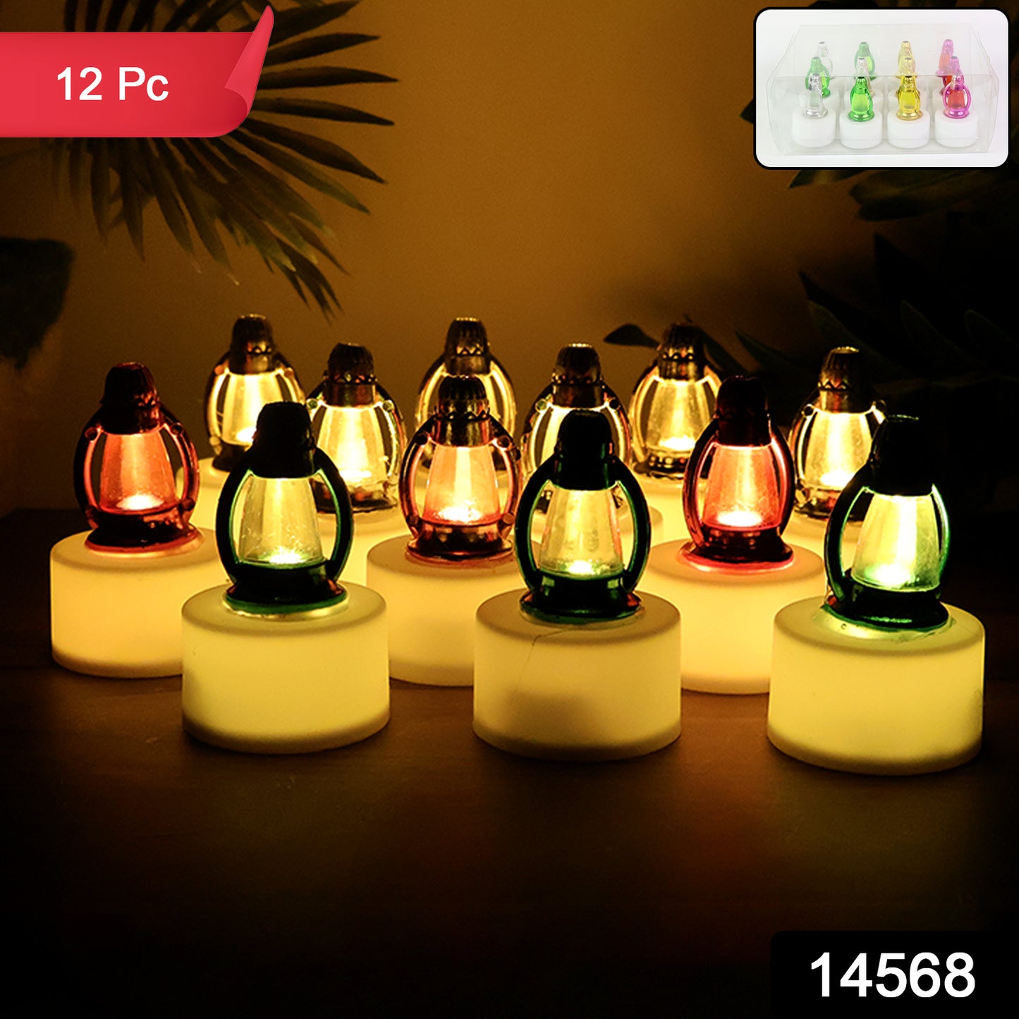 Set of 12 Wukusy LED decorative candle lamps for home decor, featuring warm glowing candle-like lights for ambiance.