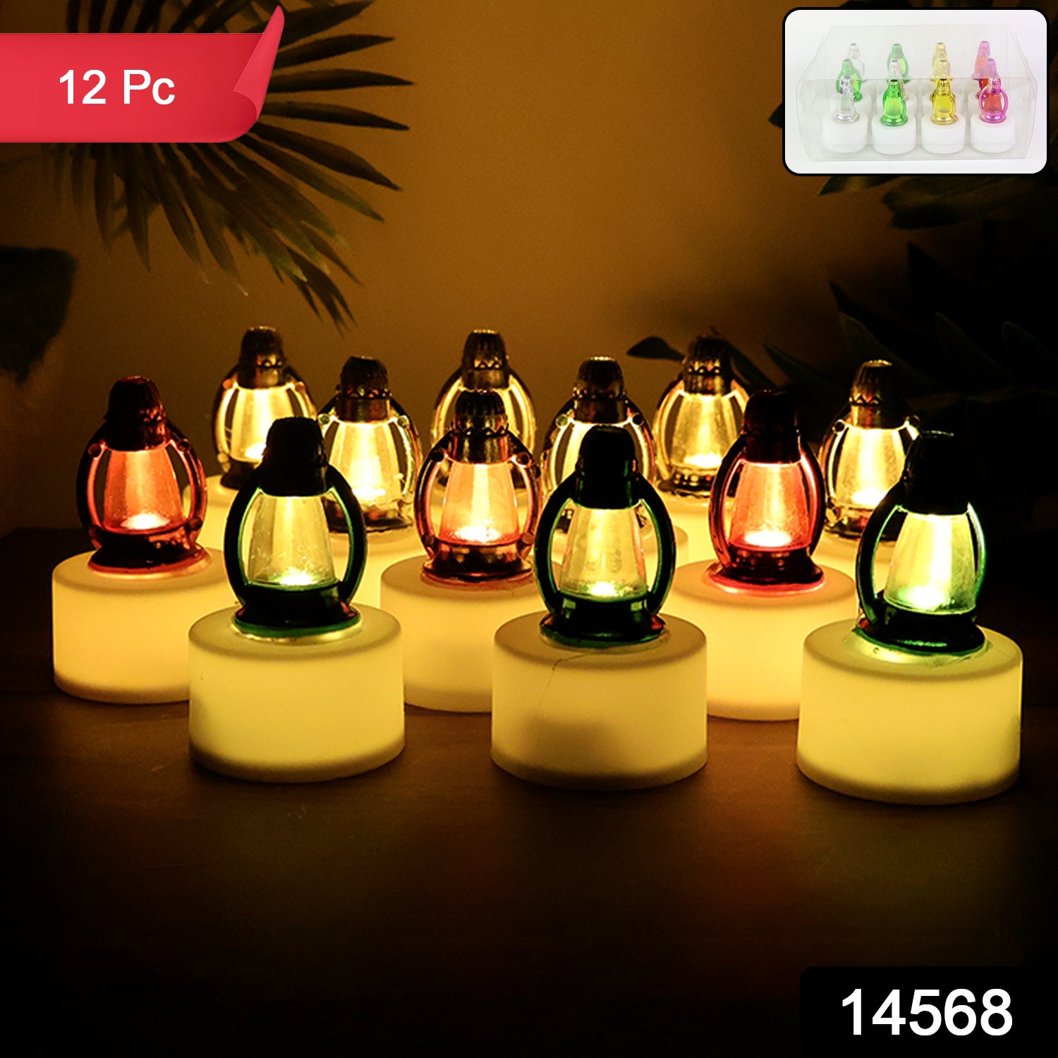 Set of 12 Wukusy LED decorative candle lamps for home decor, featuring warm glowing candle-like lights for ambiance.