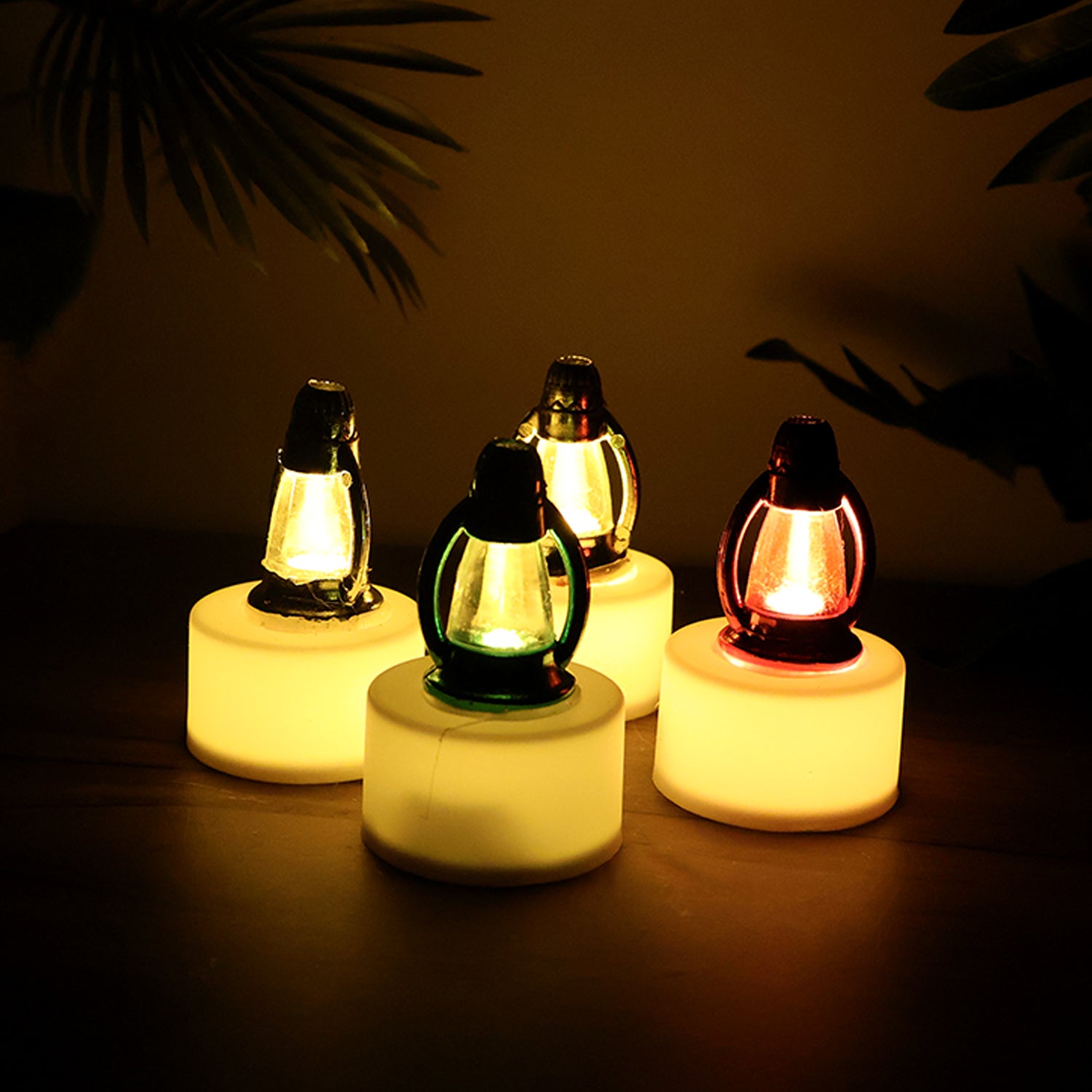 Set of 12 Wukusy LED decorative candle lamps for home decor, featuring warm glowing candle-style lights.