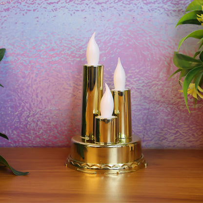 Wukusy LED flameless candle lamp with triple candle design for home decor, realistic flickering light, safe and decorative.
