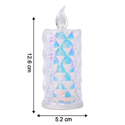 Wukusy LED flameless decorative candle lights, 3-piece set for home decor, realistic flickering candle effects in a stylish display.