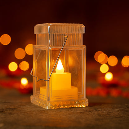 Set of four Wukusy LED flameless lantern-style decorative candles for cozy home decor ambiance.