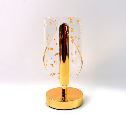 Luxury Golden Leaf Design Crystal Table Lamp by Wukusy, featuring elegant leaf accents and a sparkling crystal base for home decor.
