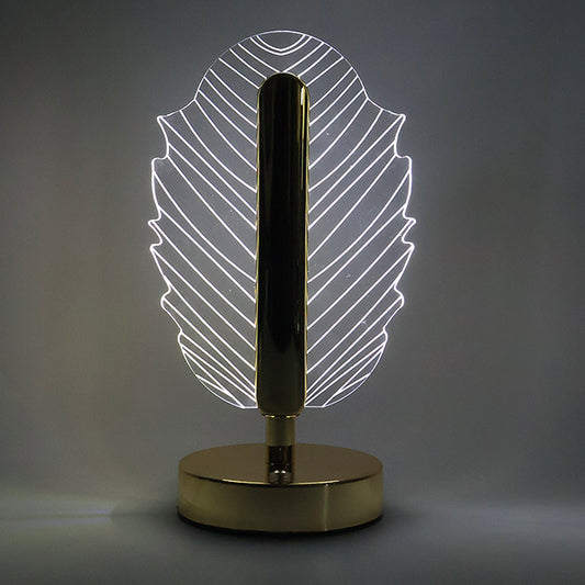 Wukusy premium leaf-shaped crystal table lamp for home decor, featuring a detailed leaf design and elegant crystal finish.