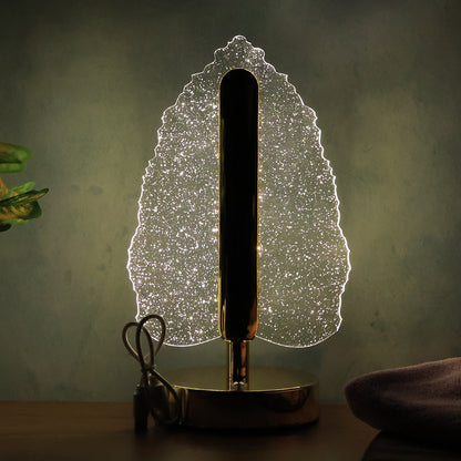 Wukusy premium LED crystal table lamp with USB port, modern home decor lighting with elegant crystal design.