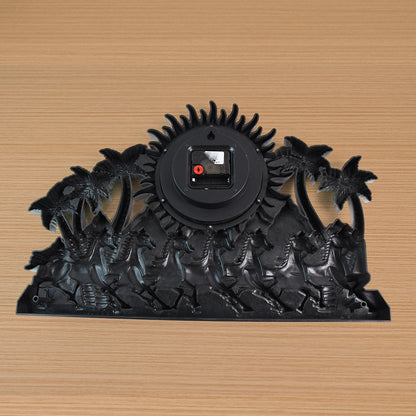 Wukusy premium plastic body wall clock for home decor, round design with black and white face, hanging on a modern wall.